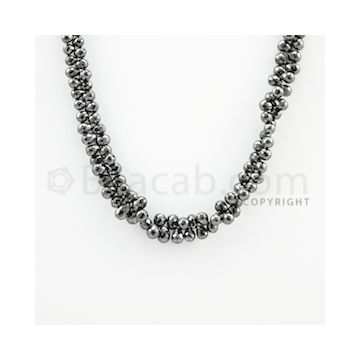 4.40 to 5.60 mm - 1 Line - Black Diamond Drop Beads - 13 inches (DiaDrp1015)