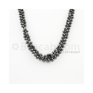 4.50 to 9.00 mm - 1 Line - Black Diamond Drop Beads - 11 inches (DiaDrp1016)