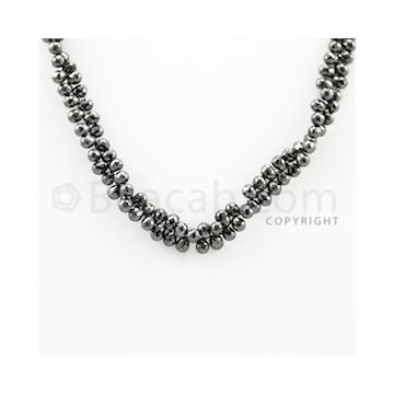 4.50 to 5.70 mm - 1 Line - Black Diamond Drop Beads - 10 inches (DiaDrp1018)