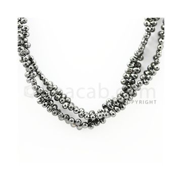 3.50 to 4.00 mm - 2 Lines - Black Diamond Drop Beads - 16 inches (DiaDrp1023)