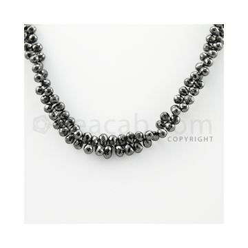 4.50 to 6.00 mm - 1 Line - Black Diamond Drop Beads - 11 inches (DiaDrp1025)