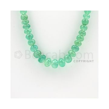 4.00 to 9.10 mm - 1 Line - Emerald Smooth Beads - 22 inches (EmSB1020)