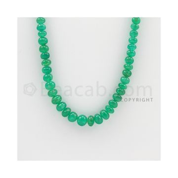 4.10 to 7.20 mm - 1 Line - Emerald Smooth Beads - 24 inches (EmSB1021)