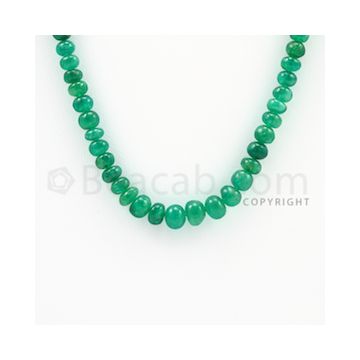 4.50 to 7.80 mm - 1 Line - Emerald Smooth Beads - 20 inches (EmSB1023)