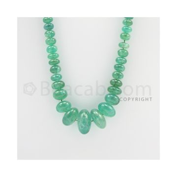 3.70 to 16.50 mm - 1 Line - Emerald Smooth Beads - 28 inches (EmSB1029)