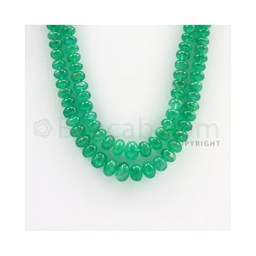 4.50 to 9.00 mm - 2 Lines - Emerald Smooth Beads - 18 to 19 inches (EmSB1030)