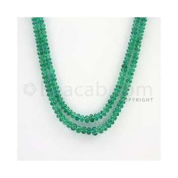 2.60 to 5.20 mm - 2 Lines - Emerald Smooth Beads - 17 to 18 inches (EmSB1031)