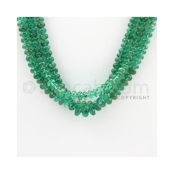 4.50 to 5.50 mm - 3 Lines - Emerald Smooth Beads - 17 inches (EmSB1035)