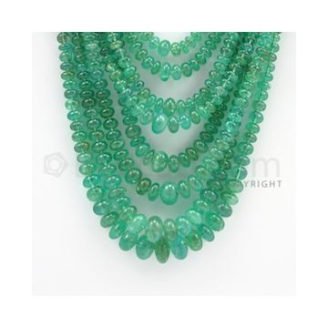 3.50 to 11.70 mm - 8 Lines - Emerald Smooth Beads - 22 to 29 inches (EmSB1036)