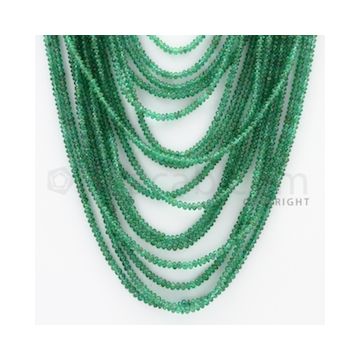 2.50 to 3.00 mm - 16 Lines - Emerald Smooth Beads - 21 to 30 inches (EmSB1037)