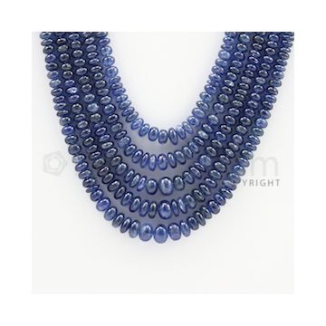2.50 to 6.80 mm - 5 Lines - Sapphire Smooth Beads - 15 to 18 inches (SSB1020)