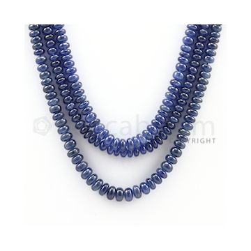 5.00 to 7.00 mm - 3 Lines - Sapphire Smooth Beads - 16 to 18 inches (SSB1021)