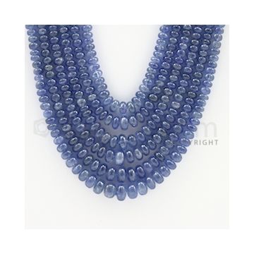3.50 to 8.50 mm - 6 Lines - Sapphire Smooth Beads - 18 to 22 inches (SSB1022)
