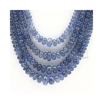 3.50 to 8.20 mm - 4 Lines - Sapphire Smooth Beads - 19 to 22 inches (SSB1023)