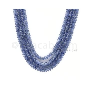 3.00 to 4.00 mm - 4 Lines - Sapphire Smooth Beads - 19 to 20 inches (SSB1024)