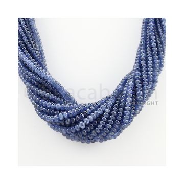3.00 to 5.50 mm - 17 Lines - Sapphire Smooth Beads - 17 inches (SSB1025)