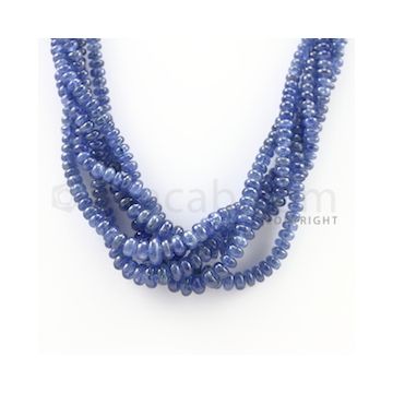 5.00 to 9.00 mm - 5 Lines - Sapphire Smooth Beads - 14 to 16 inches (SSB1026)