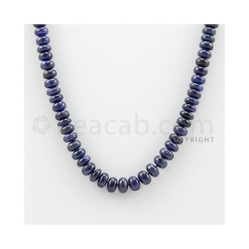 6.80 to 7.80 mm - 1 Line - Sapphire Smooth Beads - 16.50 inches (SSB1031)
