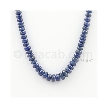 6.20 to 8.60 mm - 1 Line - Sapphire Smooth Beads - 17 inches (SSB1037)