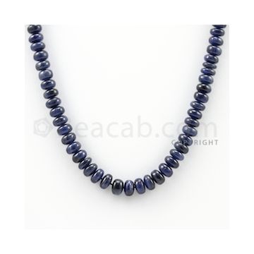6.80 to 7.50 mm - 1 Line - Sapphire Smooth Beads - 16 inches (SSB1038)