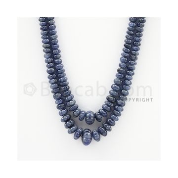 4.50 to 11.50 mm - 2 Lines - Sapphire Carved Beads - 16 to 17 inches (SCarB1007)