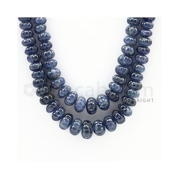 5.00 to 10.00 mm - 2 Lines - Sapphire Carved Beads - 17 to 18 inches (SCarB1008)