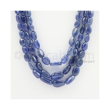 4.80 to 12.60 mm - 3 Lines - Sapphire Tumbled Beads - 19 to 21 inches (STuB1001)