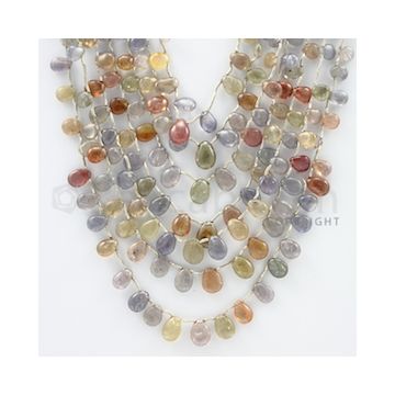 5.50 to 8.00 mm - 7 Lines - Multi-Sapphire Pear Drops - 20 to 22 inches (MSPD1001)
