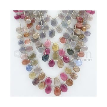 5.00 to 12.50 mm - 7 Lines - Multi-Sapphire Pear Drops - 16 to 24 inches (MSPD1003)