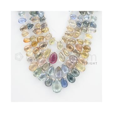 5.80 to 15.50 mm - 4 Lines - Multi-Sapphire Pear Drops- 14 to 18 inches (MSPD1004)