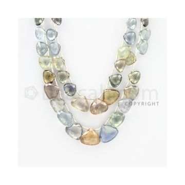 5.00 to 10.00 mm - 2 Lines - Multi-Sapphire Pear Drops - 19 to 20 inches (MSPD1005)