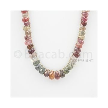 6.60 to 11.00 mm - 1 Line - Multi-Sapphire Pear Drops - 18 inches (MSPD1008)