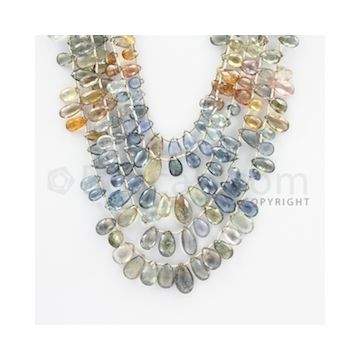 6.00 to 12.50 mm - 5 Lines - Multi-Sapphire Pear Drops - 15 to 20 inches (MSPD1009)