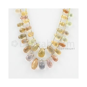 5.40 to 14.00 mm - 2 Lines - Multi-Sapphire Pear Drops - 15 inches (MSPD1011)