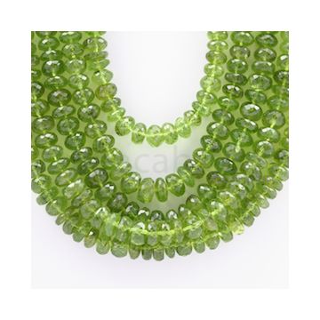 8.00 to 10.00 mm - 5 Lines - Peridot Faceted Beads - 21 to 27 inches (PFRo1006)