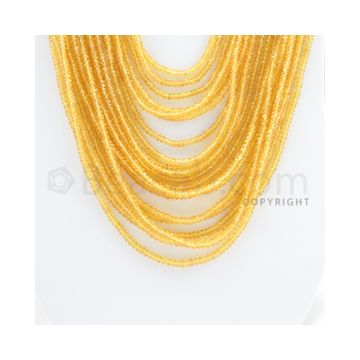 2.50 to 3.80 mm - 21 Lines - Yellow Sapphire Faceted Beads - 18 to 27 inches (YSFB1003)
