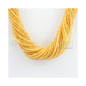 2.50 to 3.00 mm - 21 Lines - Yellow Sapphire Faceted Beads - 19.5 inches (YSFB1006)
