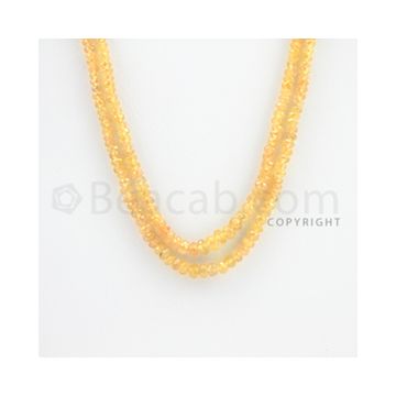 2.50 to 4.00 mm - 2 Lines - Yellow Sapphire Faceted Beads - 14 to 15 inches (YSFBC1001)