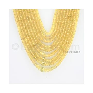 2.50 to 6.50 mm - 9 Lines - Yellow Sapphire Faceted Beads - 18.50 to 23 inches (YSFBC1002)