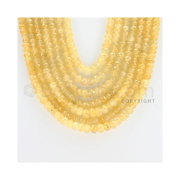 2.50 to 6.00 mm - 7 Lines - Yellow Sapphire Faceted Beads - 20 to 23 inches (YSFBC1003)