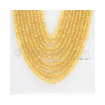 2.20 to 7.40 mm - 9 Lines - Yellow Sapphire Faceted Beads - 19 to 24 inches (YSFBC1004)