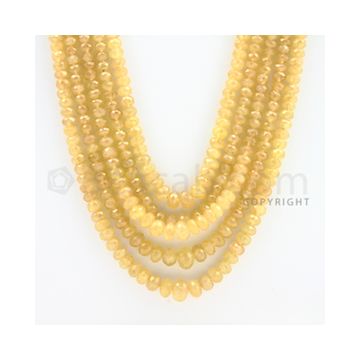 3.20 to 7.00 mm - 5 Lines - Yellow Sapphire Faceted Beads - 22 to 25 inches (YSFBC1005)