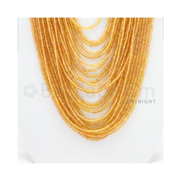 2.20 to 3.50 mm - 21 Lines - Orange Sapphire Faceted Beads - 21 to 30 inches (OSFB1001)