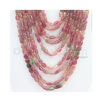7.50 to 15.50 mm - 9 Lines - Multi-Sapphire Tumbled Beads - 17 to 28 inches (MSTub1042)