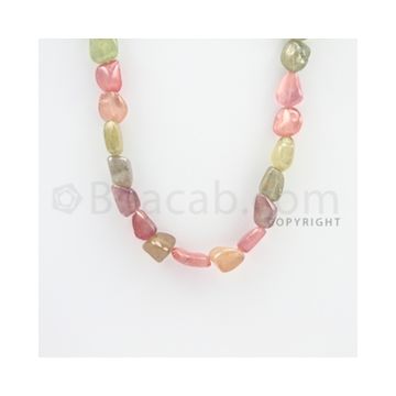 11.00 to 16.00 mm - 1 Line - Multi-Sapphire Tumbled Beads - 20 inches (MSTub1044)