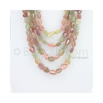 7.00 to 13.00 mm - 4 Lines - Multi-Sapphire Tumbled Beads - 15 to 20 inches (MSTub1045)