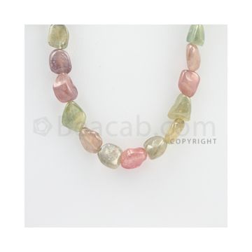 11.00 to 13.00 mm - 1 Line - Multi-Sapphire Tumbled Beads - 18 inches (MSTub1048)