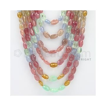 6.00 to 12.00 mm - 6 Lines - Multi-Sapphire Faceted Tumbled Beads - 16 to 23 inches (MSFLB1011)