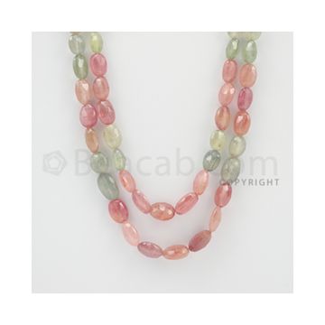 7.50 to 12.00 mm - 2 Lines - Multi-Sapphire Smooth Beads - 22 to 23 inches (MSFLB1012)