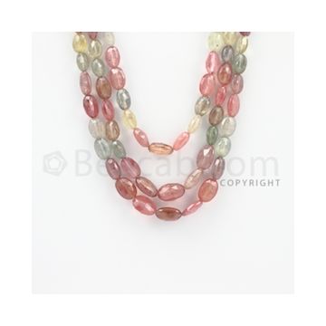 6.00 to 12.00 mm - 3 Lines - Multi-Sapphire Smooth Beads - 17 to 20 inches (MSFLB1014)